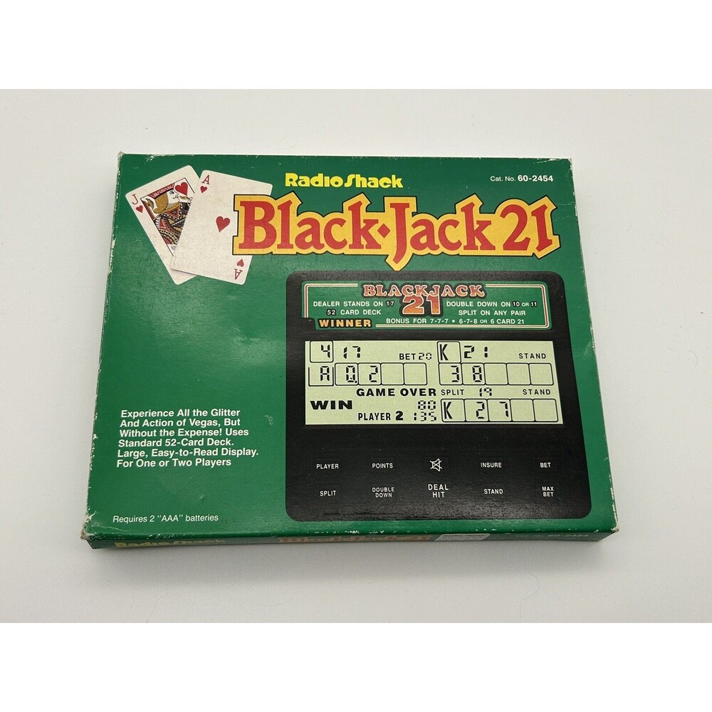 Vtg Radio Shack Blackjack Handheld Electronic Game Original Box (Works) Gambling